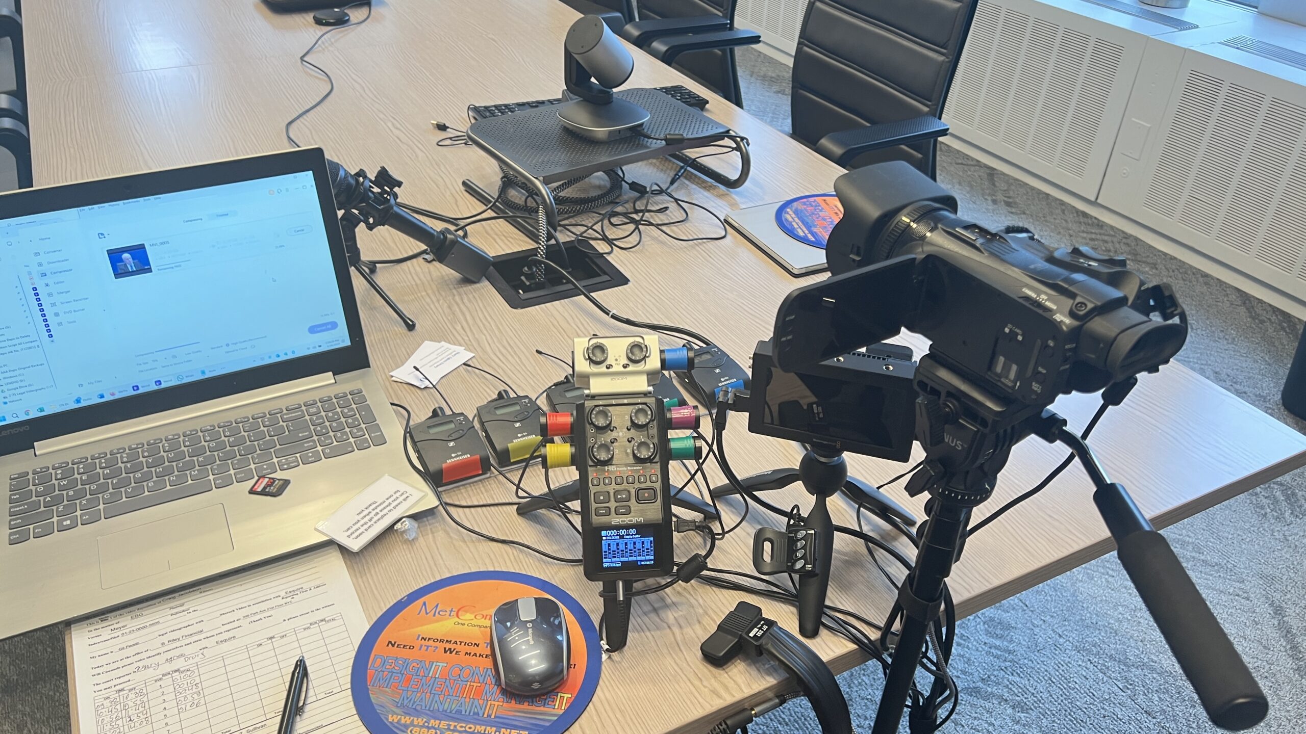 Deposition Gear On Conference Table