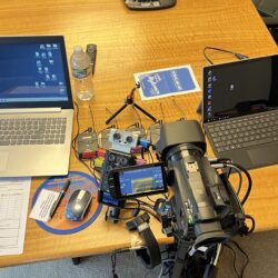 Deposition Gear in use on conference table