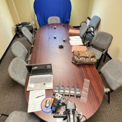 Recording Gear in use on a conference table