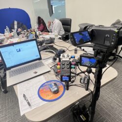 Deposition Recording Gear in use on conference table