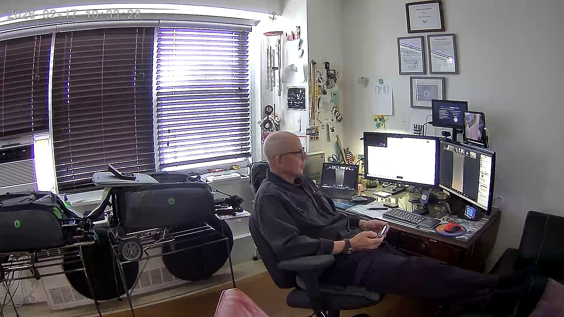 Remote deposition recording gear in use