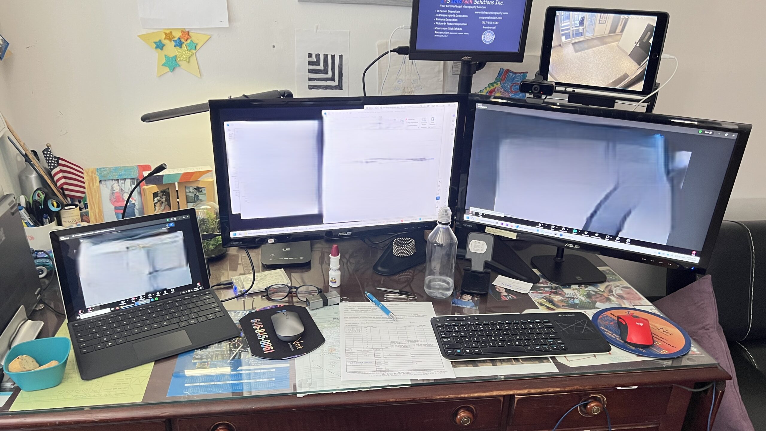 Remote deposition recording gear in use